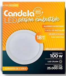 Plafón  led  cálida 18 w 
